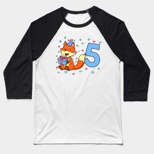 I am 5 with fox - boy birthday 5 years old Baseball T-Shirt